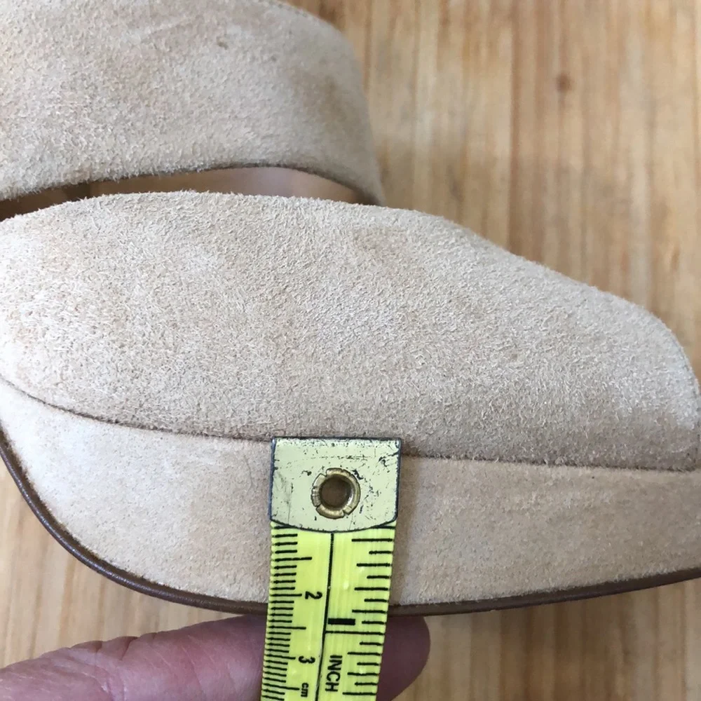 NEW J.Crew Suede Platform high heels NWOT never worn made in Italy Leather - Picture 12 of 14